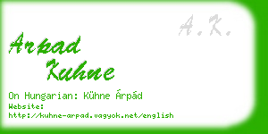 arpad kuhne business card